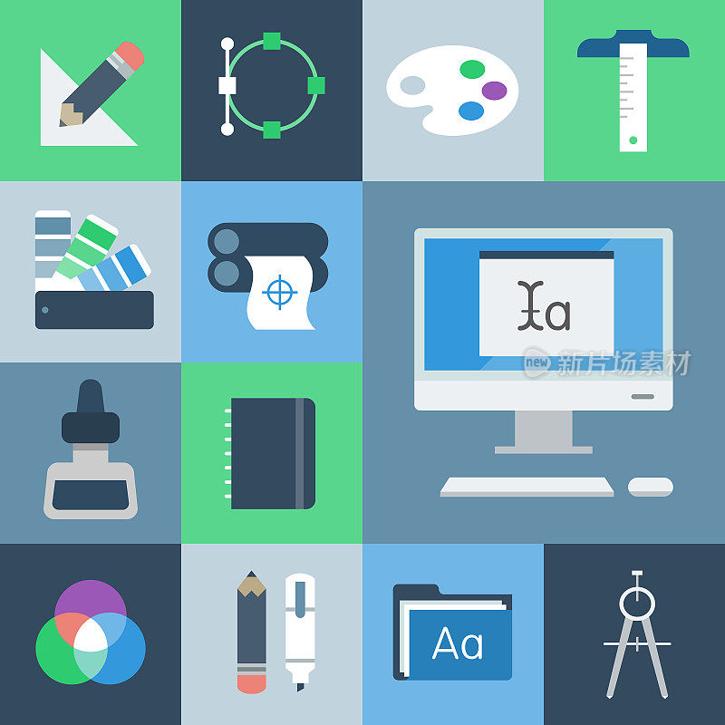 Graphic Design Icon Set — Grid Series